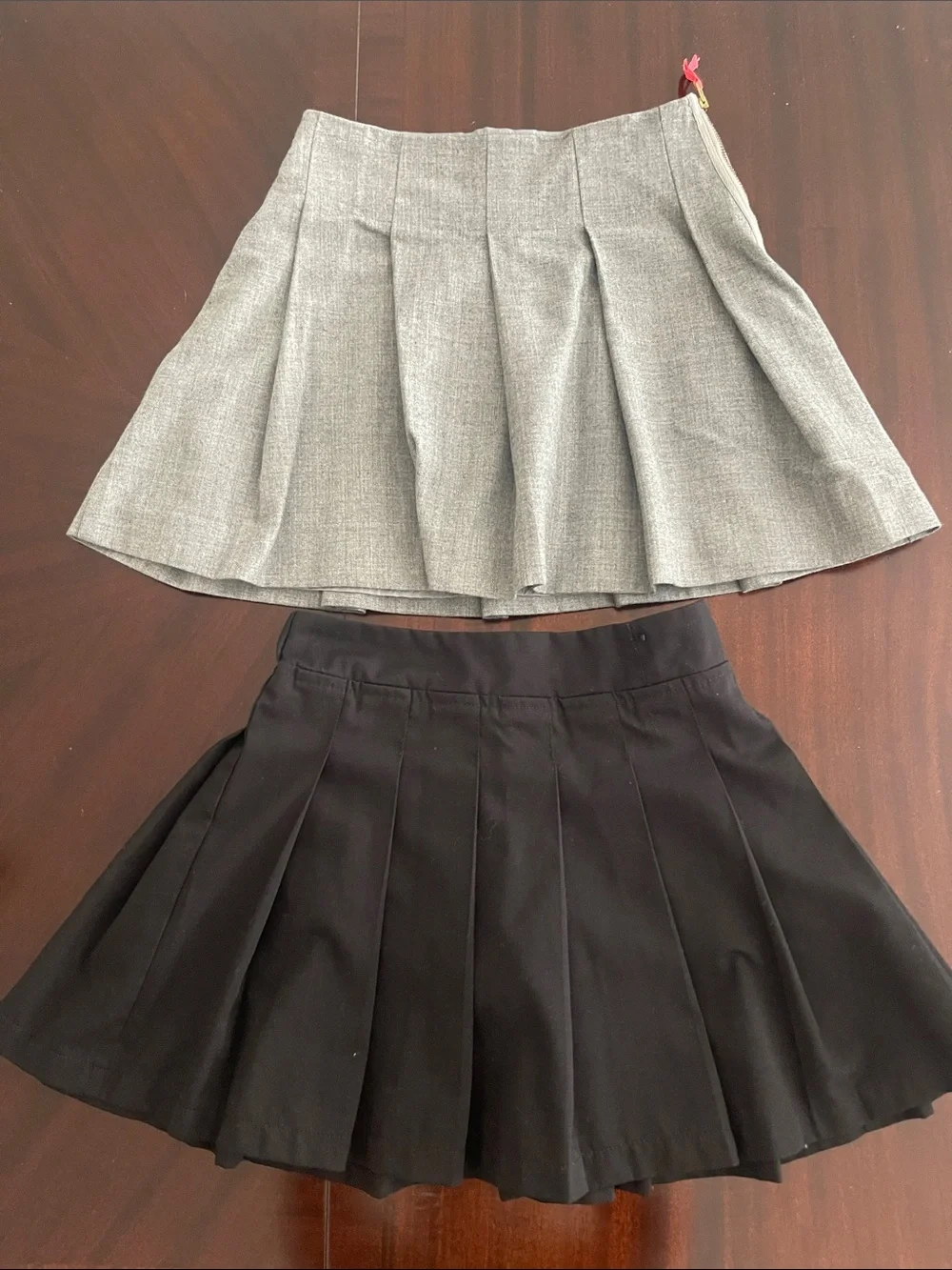 Gray and Black Pleated Mini Skirt Duo - Girl’s Skirts size 8